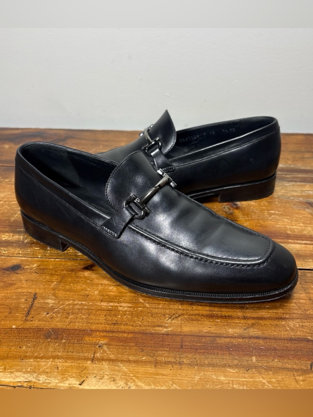 Salvatore Ferragamo Men 7.5 2E Fenice Gancini horsebit Leather Loafer dress shoe